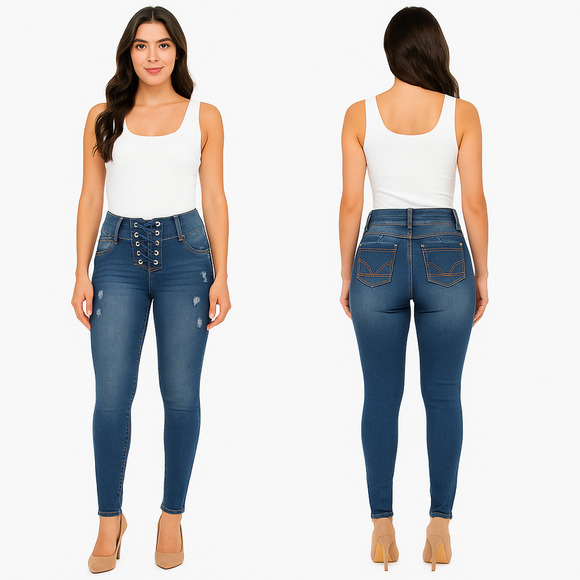 Tissini Denim - Colombian Stretch Skinny Jeans – Levanta Cola & Curve Hugging Fit